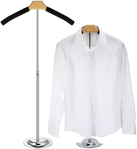 Qunclay camiseta ajustável Display Flexible Stand Shirt rack portátil pendurado penduramento de roupas de metal de metal para vestir vendedor de varejo de casaco, altura 16-27,9 polegadas