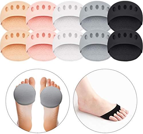Anterior Pads Honeycomb Fabric Fabric Metatarsal Ball of Foot Cushion Pads para mulheres, 5 cores