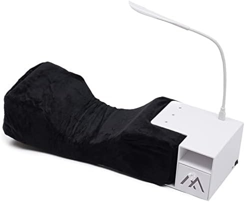 CNCEST EYELASH Extensão Flanela de travesseiro de pescoço + Extensão de cílios de esponja Supplimentos de cama Mesa de acrílico prateleira com luz para extensão de cílios maquiagem adequada para salão 50x20x12cm