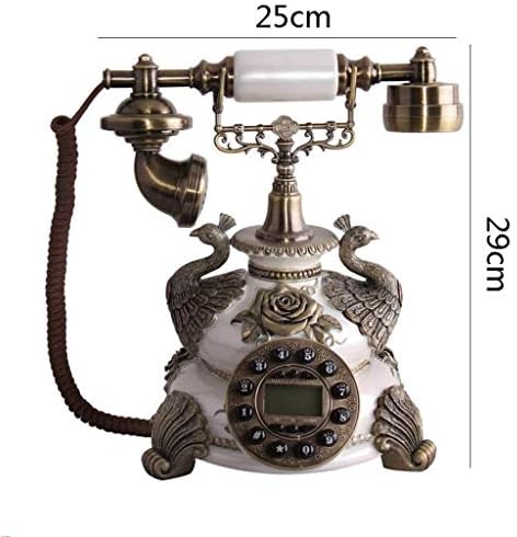 Telefone antigo europeu de Walnuta, telefones telefones de telefone vintage retro, telefone fixo clássico