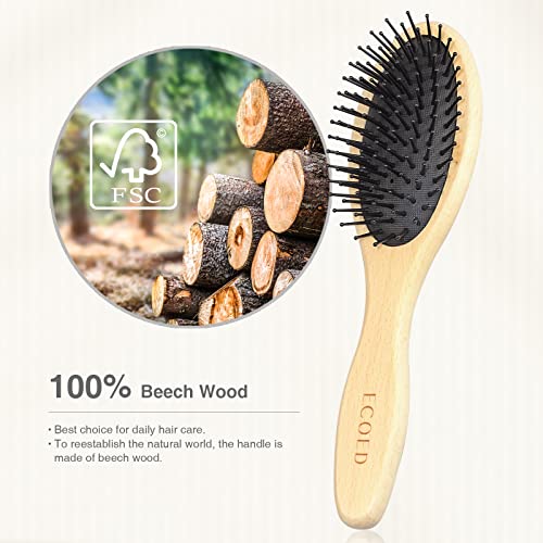 Escova de cabelo ecológica - cerdas de nylon empoft - deslize através de emaranhados com facilidade para todos os tipos de cabelo que economizam cabelo para massagear o couro cabeludo - para mulheres, homens, cabelos molhados e secos