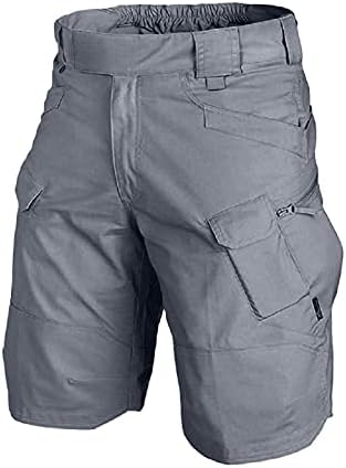 Shorts de carga de tecido wenkomg1 para homens, cintura elástica casual de cor sólida na altura do joelho atlético shorts secos rápidos para homens
