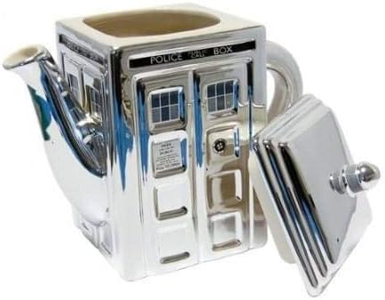 Toys subterrâneos Doctor Who Tardis 3-D Cerâmica de bule de prata