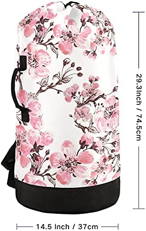 Floral Flores Floral Backpack de Randa Backpack Lavanderia Pesada com alças ajustáveis ​​Mochila de lavander