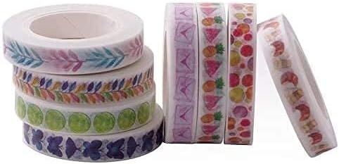 ZJFF DIY Washi Tape Paper Scrapbook Adesivo Decorativo Fita de artesanato Auto -adesivo 4pcs cor colorida adesiva de fita decorativa