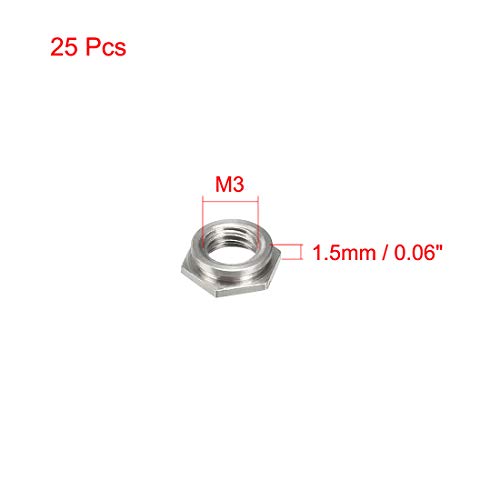 UXCELL M3 x 0,5 mm Hex Hex Head Carbon Steel Blind Hole Self Clicaning StandOff Nuts FS-M3-1, pacote de