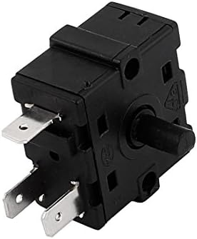 Interruptores de parede Aexit 250V 10A 3 Terminais Chave rotativo Seletor de aquecedor elétrico Dimmer Switches Black 2pcs
