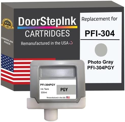 Doorstepink Remanufaturado no cartucho de tinta dos EUA para Canon PFI-304 330ml Photo Grey funciona com