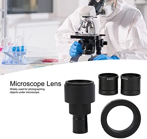 Lente de microscópio worm, liga de alumínio de lente de lente 2x de microscópio para externo