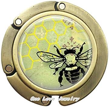 ABELHO JOIXA Bumble Bee Purse Hook, Bumble Bee Purse Hook Bee Keeper Gift Queen Bee Purse Hook Jewelry,