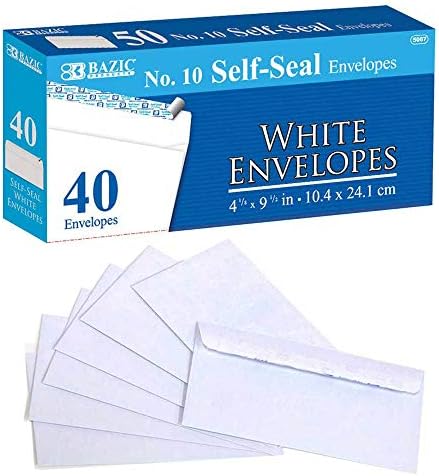 40 Self SEAL Envelopes brancos No. 10 Letra envio de remessa Correio