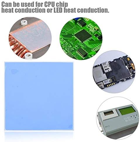 Bewinner CPU Thermal Pad, 100mm x 100 mm x 3mm CPU Chip Refrigendo o relevo de silicone térmico Condução de calor CPU Condução LED Condução de calor