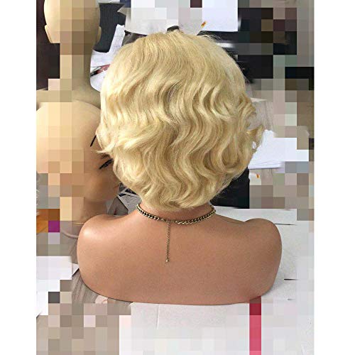 Cabelo choshim Cabelo humano Brasil Blonde Cor 613 Wavy curto 13x4 Tamanho Lace Front Fashion Style