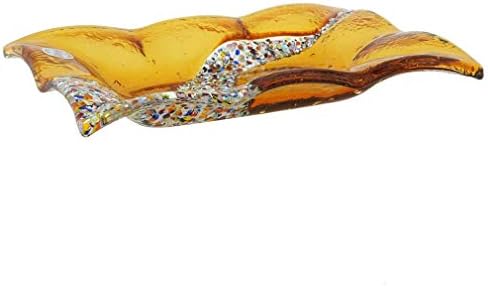 GlassOfvenice Murano Glass Klimt Placa decorativa retangular - marrom dourado