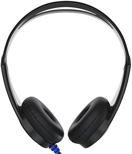 Fones de ouvido ThinkWrite Tw50 Headsouphones Ultra-Light em sala de aula com plugue de 3,5 mm, azul e preto