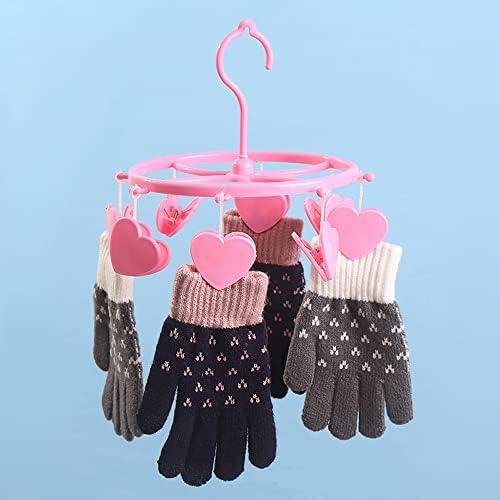 Rack de corações rosa fofo para meias Bras calcinha toalha de roupas íntimas 8 clipes cabide de roupas