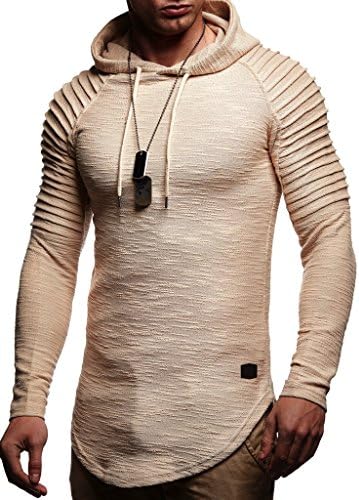 Leif Nelson Longo BodyFit de moletom com capuz | Moderno elegante e elegante capuz camiseta