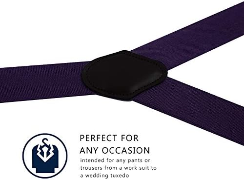Vauhse Suspenders for Men, suspensórios ajustáveis ​​com tiras elásticas de construção Y-back de serviço