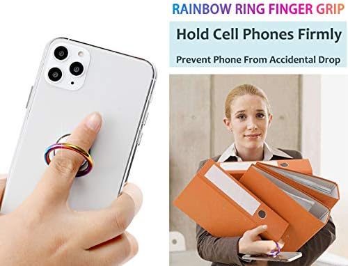 Lenoup Rainbow Glitter Bling Bling Phone Ring Solter, Iridescent Sparkle Phone Ring Kickstand, Planejamento do telefone celular Punho para quase todos os telefones, bloco