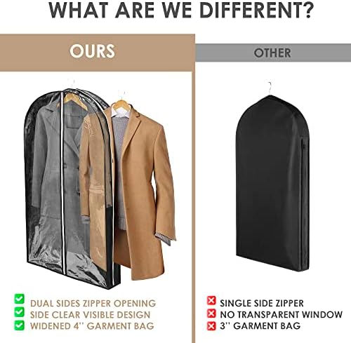 NOVO CONFEYHOMY 40 polegadas sacos de vestuário transparentes para roupas penduradas - conjunto de 3 zíperes