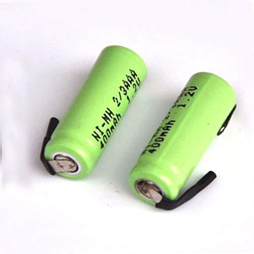 FCQLR Compatível para 6pcs 1.2V Ni-MH 2/3AAA Bateria recarregável 400mAh 2/3 célula AAA NIMH com pinos de solda