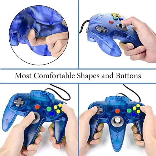 King Smart 2 Pack Classic N64 Controller, Retro Wired N64 Controllers com Joystick System Compatible System