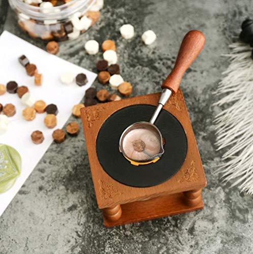 Kits de selo de cera selando mais quente de cera com colher de aquecimento de cobre e vela de formato de coração