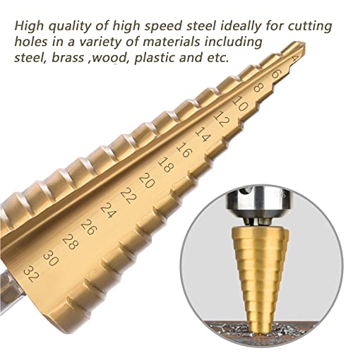 Rzjzgz 3 pcs grooved stoneta drill bit ferramentas de potência 4-12/4-20/4-32mm hexágo