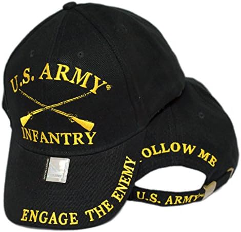 Lua de infantaria do exército dos EUA rifles cruzados ramificação insígnia chapéu bordado Siga -me