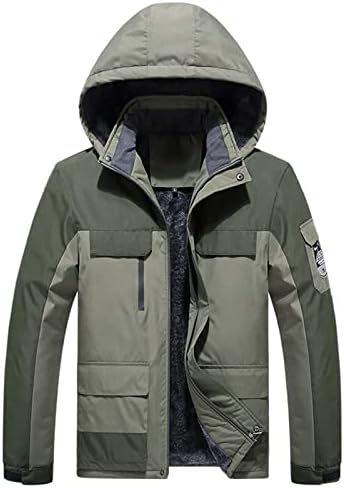 Jaqueta de bombardeiro adssdq masculina, tendência de casaco de trincheira de inverno em casa túnica de pêlo de pêlo de manga comprida revestida com casacos confortáveis ​​com capuz