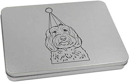 Azeeda 'Party Dog' Metal Articled Stationery Tin / Storage Box