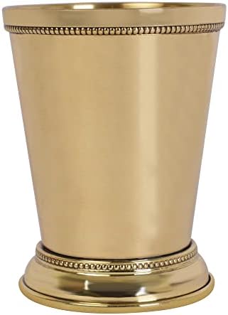 Handtechindia Mint Julep Cups para coquetel de bourbon Moscow Mule Kentucky Derby Classic Borded Borda de corte feita por Soild Brass Capacidade-12 onça