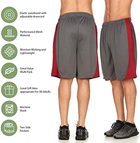 Daresay Mens Athletic Shorts com bolsos, shorts de desempenho ativo de exercícios - 5 pacote