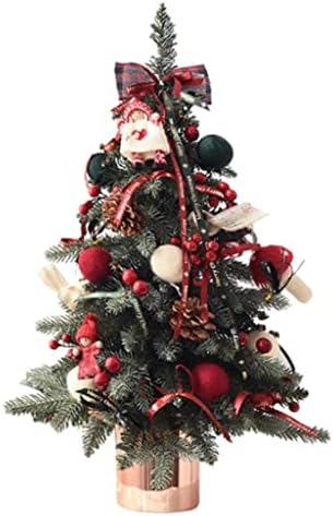Indyah Christmas Mini Christmas Tree, Árvore de Natal Artificial para Desktop, Árvores de Natal de Menina de Menina, com enfeites de bola de Natal, usados ​​para decoração de árvores de Natal de mesa árvores/45cm