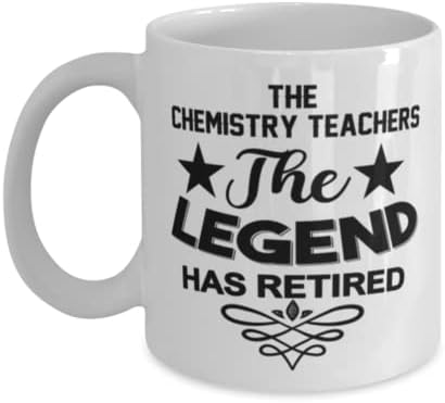 Professores de química caneca, a lenda se aposentou, idéias de presentes exclusivas para professores de química, copo de chá de caneca de café branco