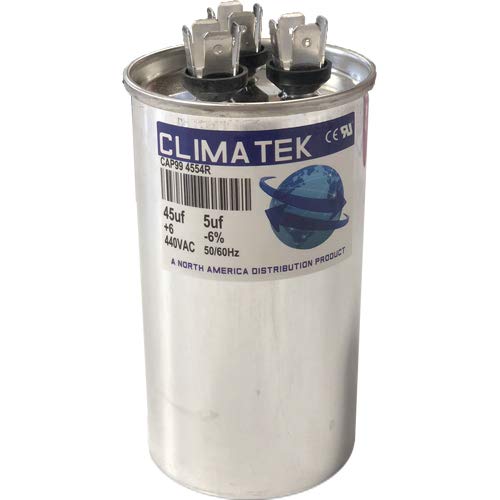 Capacitor redondo de Climatek - se encaixa no Goodman B94577200 | 45/5 UF MFD 370/440 VOLT VAC