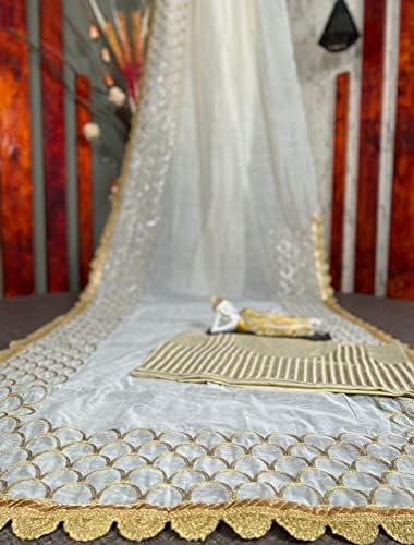 Saree de casamento indiano Rajwadi Chanderi Trabalho com a Blusa Fancy Unn Stitch para o festival indiano, para mulheres e meninas