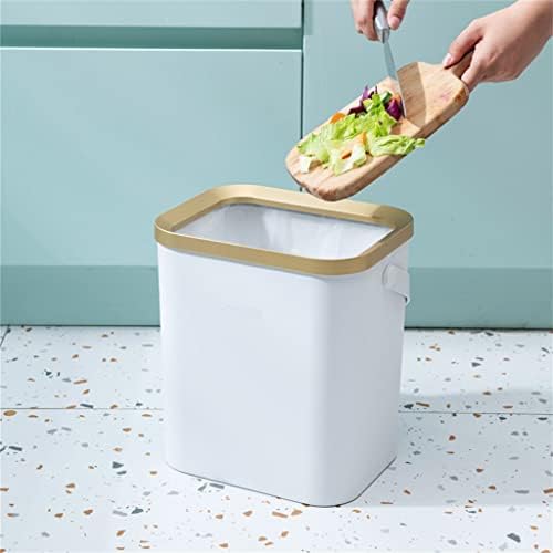 Lixeira lxxsh lixo de ouro para banheiro de cozinha quadrúpede quadrúpede plástico lixo estreito lixo com tampa