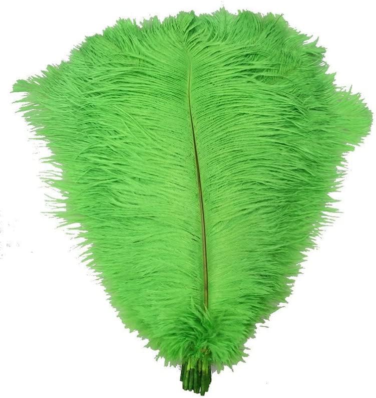 Zamihalaa - 50pcs/lote de avestruz verde penas para artesanato 15-70cm Feathers Avestruz Plumes Feathers Wedding