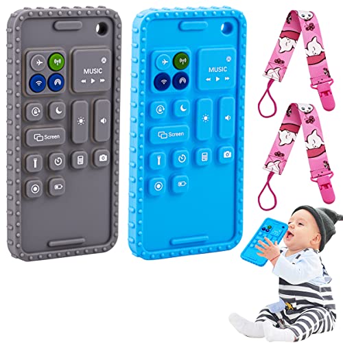 BESOSAY BEBER TELEFONE TRMOBILIZADOS DE ENTERRA PARA BEBIOS 0-3, 0-6, 6-12 meses | Brinquedos macios do telefone celular de silicone macio | Toys de feitagem para bebês 0-6 meses | Bebante para amamentar menino