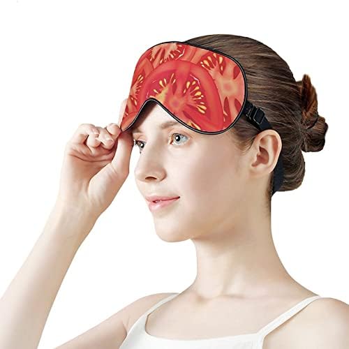 Funnystar Tomate Vegetable Soft Sleep Mask Eye Cober para dormir blocos perfeitos leves com cinta ajustável