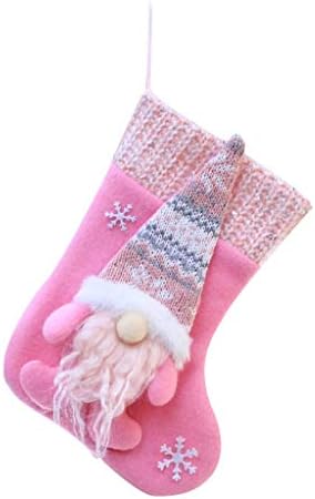 Fashion Christmas Socks Gift Bag do Padrão de Natal Decoração de Natal 2pc Cesta de Natal iluminada