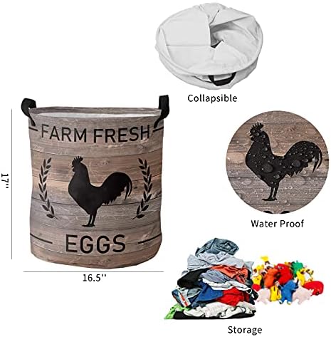 Farmhouse Rooster Laundry Basce