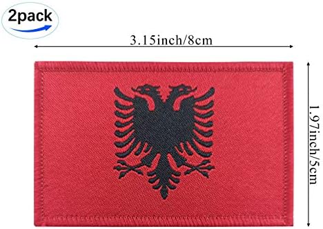 JBCD 2 pacote de bandeira da Albânia Patch albaniano Bandeiras táticas Patch de bandeira do orgulho