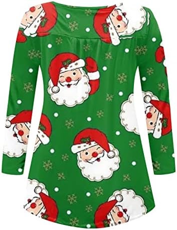 Garotas adolescentes Boat Henley Neck T Shirts Festival Bloups Christmas camisas Floral Slimming Tunic