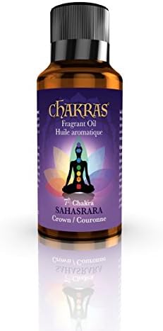 Óleos Chakras essenciais - Chakra da coroa - Sahaswara - Óleos naturais concentrados para aromaterapia, massagem, reflexão, meditação, perfume ambiental e trabalho de energia