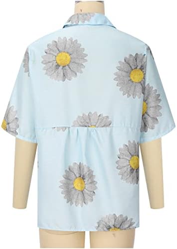 Camisa de blusa de brunch para mulheres de outono vestuário de verão da moda y2k de manga curta para cima da blusa gráfica floral 7p