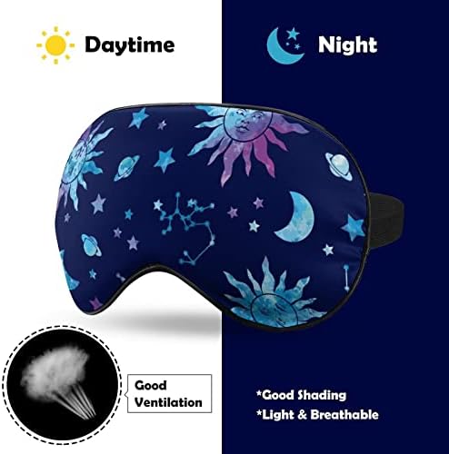 Space Galaxy Constellation Funny Sleep Eye Mask, cobertura de olhos suaves com a sonda ajustável Eyeshade noturna para homens Mulheres