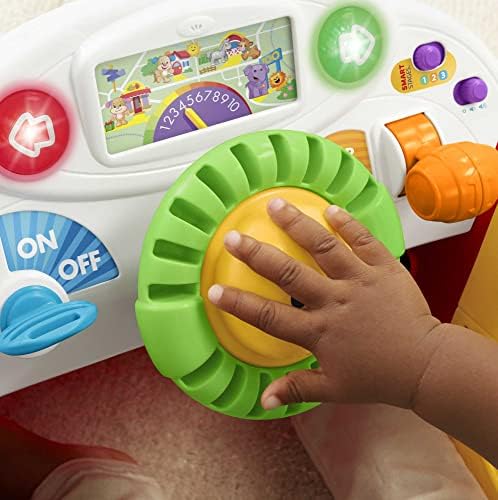 Fisher-Price Rish & Learn Baby Activity Center rasteje ao redor do carro com luzes musicais e estágios