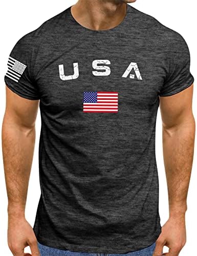 Camisetas gráficas masculas, camiseta de bandeira americana masculina camisetas patrióticas 4 de julho Apertador de manga curta curta camisetas musculares camisetas